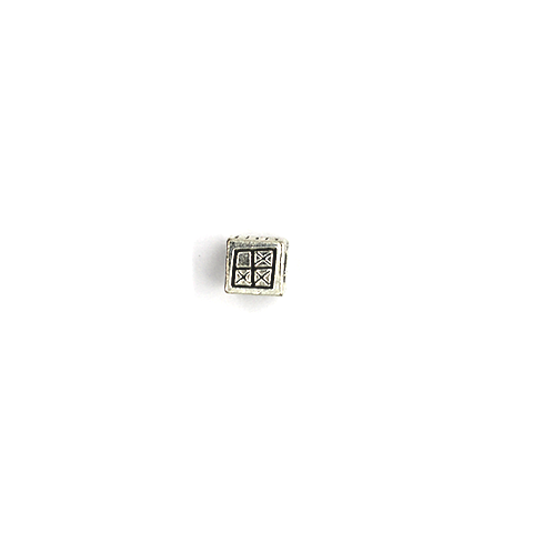 Spacers, Box Cube, Silver, Alloy, 7mm X 7mm, Sold Per pkg of 5 - Butterfly Beads