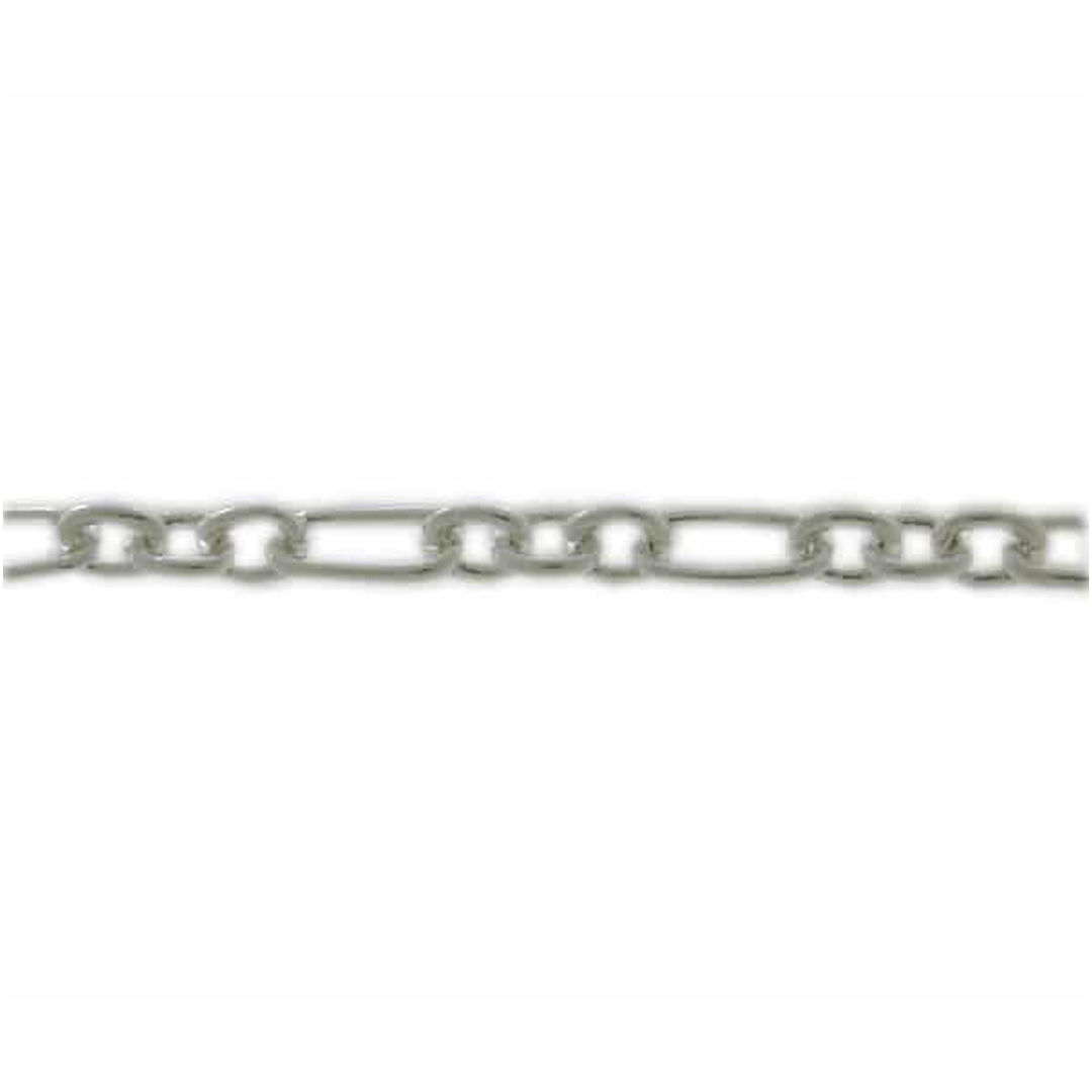 Chain, Rectangular &amp; Oval Link Chain, Sterling Silver - Sold per Inch