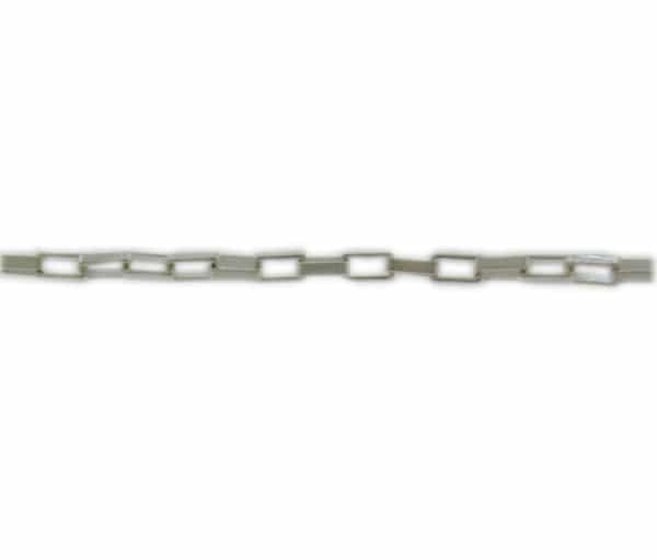 Chain, Rectangular Link Chain, 2.2mm x 1.2mm x 0.4mm, Sterling Silver - Sold per Inch