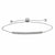 Adjustable Cubic Zirconia Bar Bracelet, Sterling Silver with Rhodium, 3mm x 46mm bar with 8mm bead stopper
