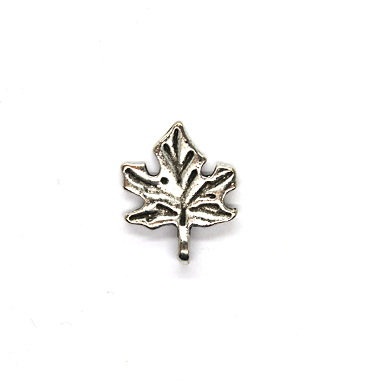 Charms, Maple Leaf, Silver Alloy, 16mm x 13mm, Sold Per pkg of 10
