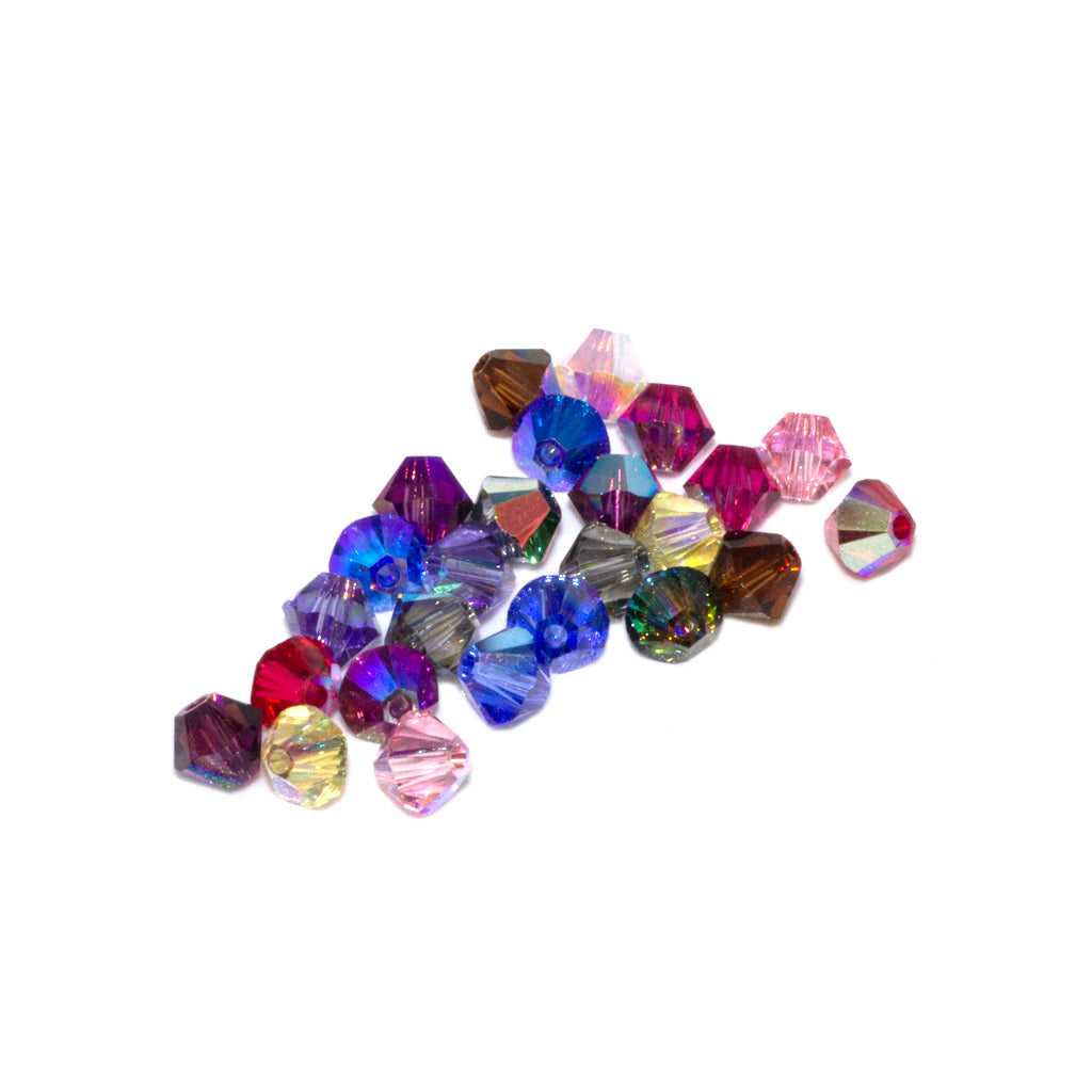 Swarovski Crystal Beads, Xilion Bicone AB (5328), 4mm, 25 pcs per bag, Available in 28 Colours