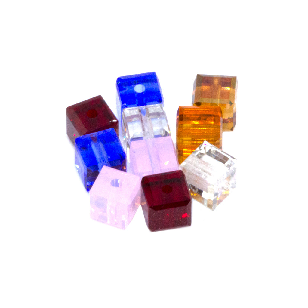 Swarovski Crystal Beads, Cube (5601), 4mm, 10 pcs per bag, Available in 24 Colours