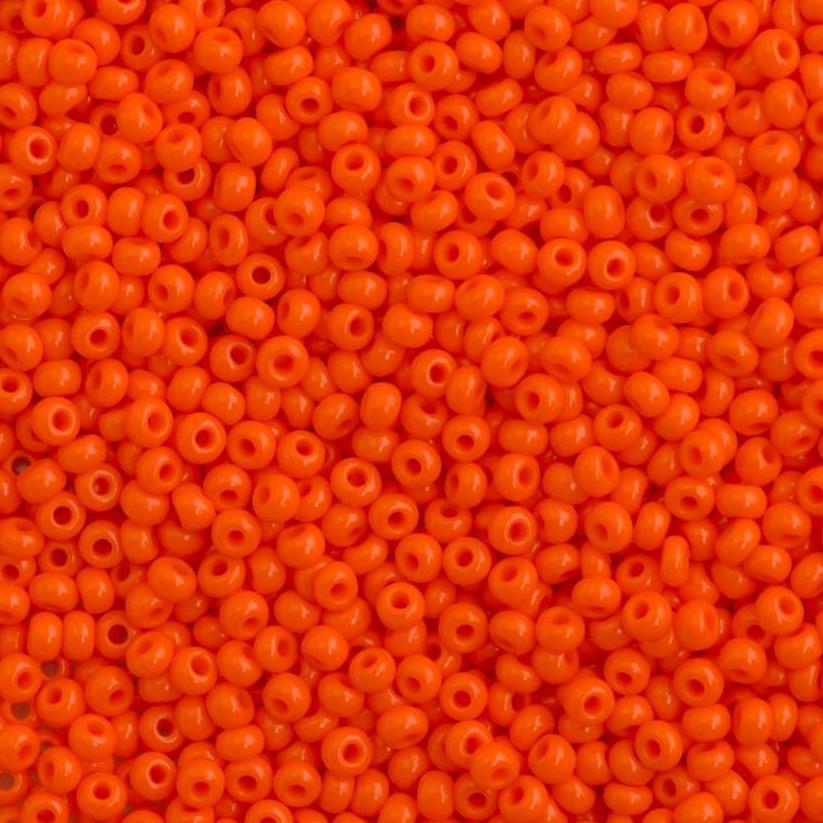 Czech Seed Beads, 22g vial 10/0, OP. Orange (9)