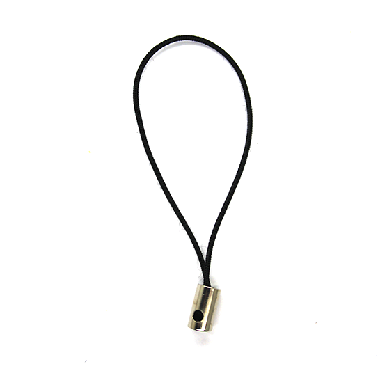 Connector, Mobile Phone Straps, Nylon Cord Loop with Silver Alloy Ends, 47mm, Sold Per pkg of 6