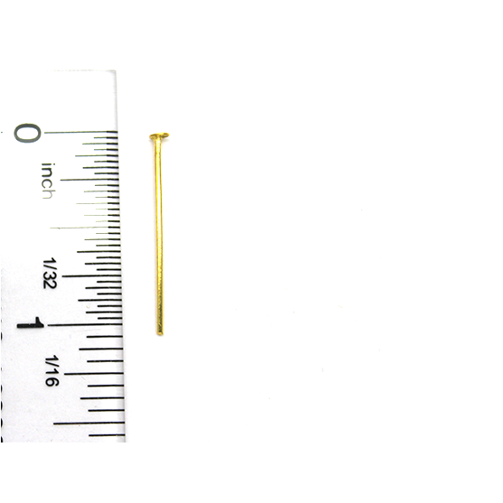 Flat Head Pins, Gold, Alloy, 1.02 inch, 20 Gauge - 80+ Pcs/bag