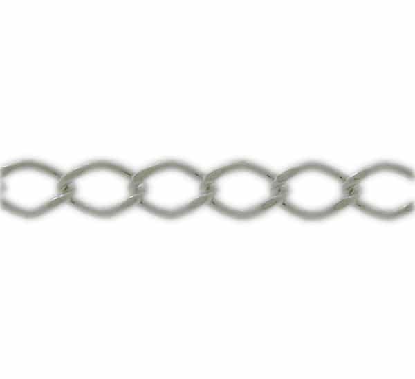 Chain, Semi Twisted, Oval Link, 4mm x 3mm x 1mm, Sterling Silver - Sold per Inch