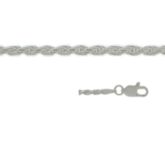 Chain, Twisted Rope, Sterling Silver, 30inch - 1pc