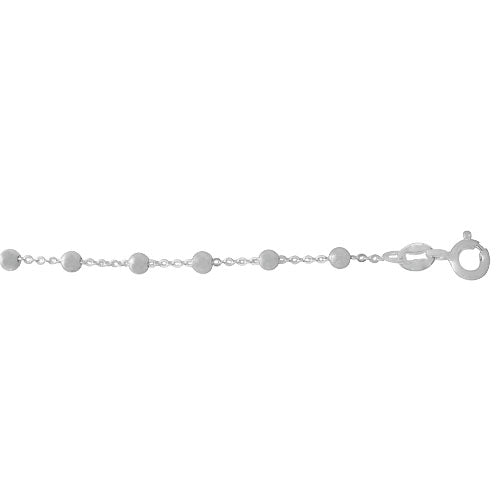 Ball Bead Chain Anklet, Sterling Silver, 9 inches, 1 pc