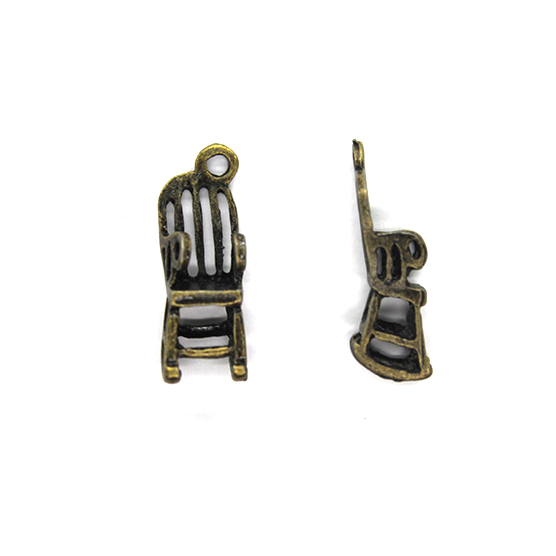 Charms, Rocking Chair, Bronze, Alloy, 22mm X 8mm, Sold Per pkg of 6
