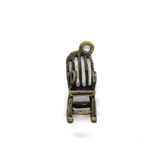 Charms, Rocking Chair, Bronze, Alloy, 22mm X 8mm, Sold Per pkg of 6