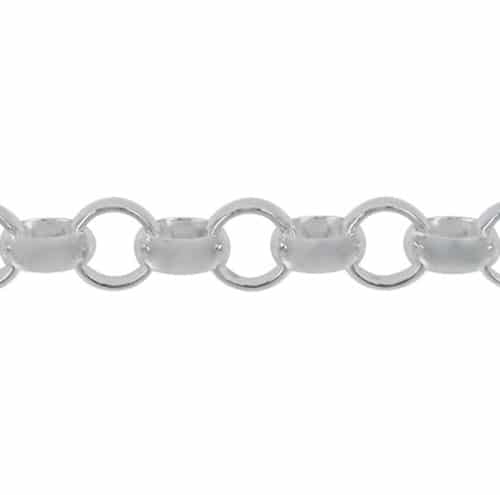 Chain, Rolo Link, 2.5mm, Sterling Silver - Sold per Inch