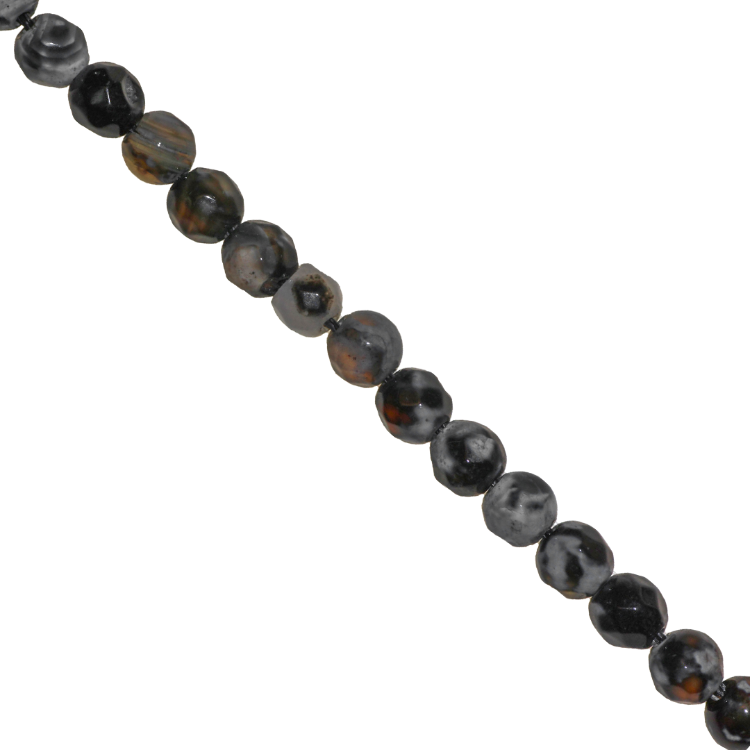 Agate Faceted, Fire Agate, 6mm, Semi-Precious Stone, Approx 62 pcs per strand, Available in Multiple Colours