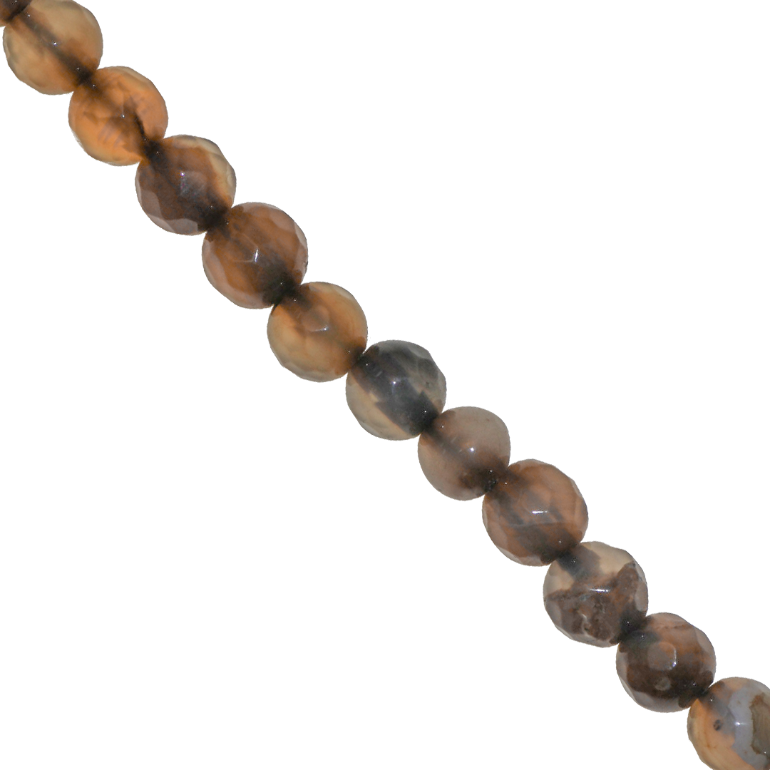 Agate Faceted, Fire Agate, 6mm, Semi-Precious Stone, Approx 62 pcs per strand, Available in Multiple Colours