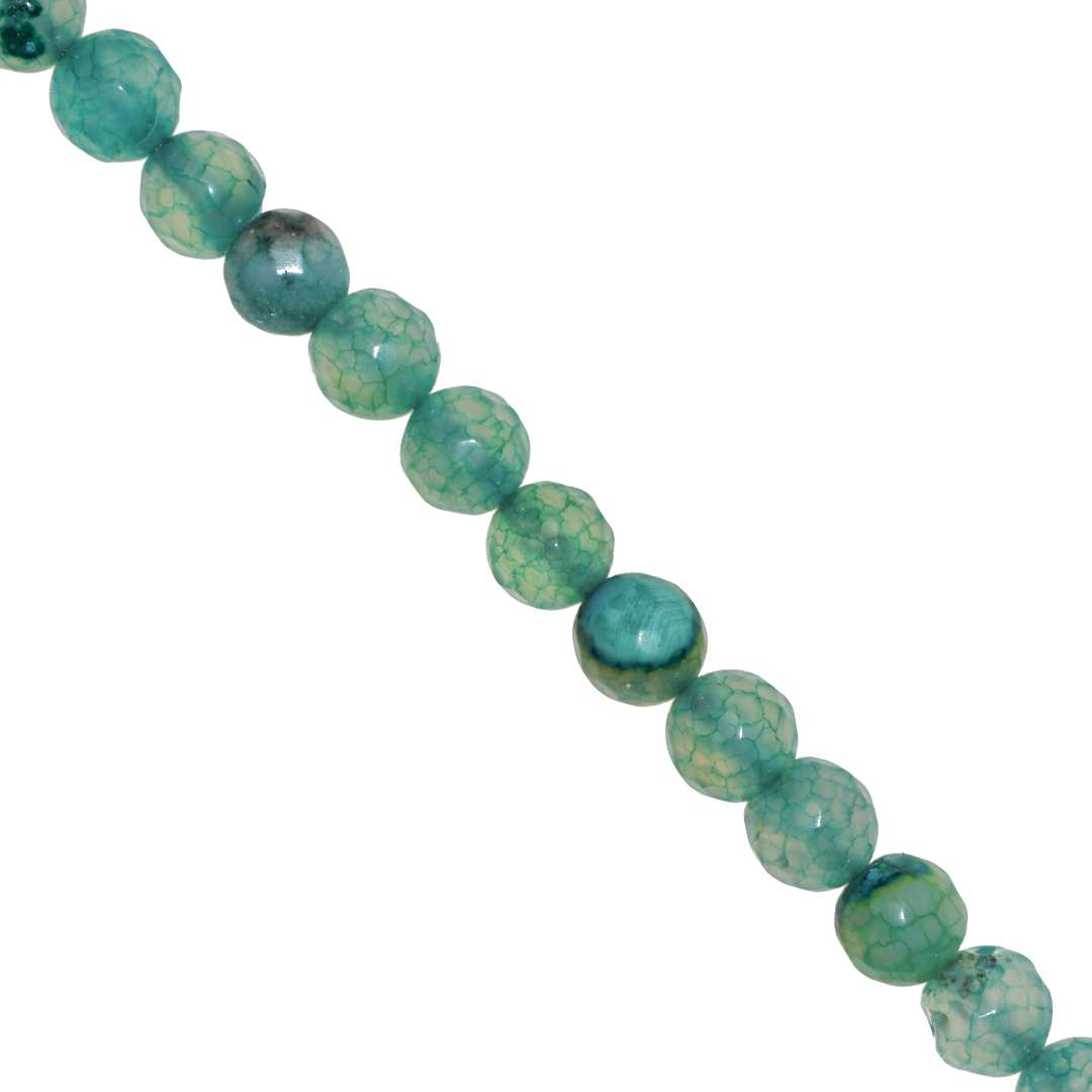 Agate Faceted, Fire Agate, Semi-Precious Stone, 8mm, Approx 46 pcs per strand, Available in Multiple Colours