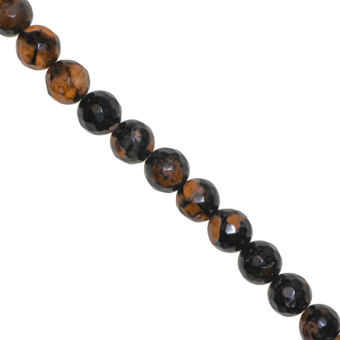 Agate Faceted, Fire Agate, Semi-Precious Stone, 8mm, Approx 46 pcs per strand, Available in Multiple Colours