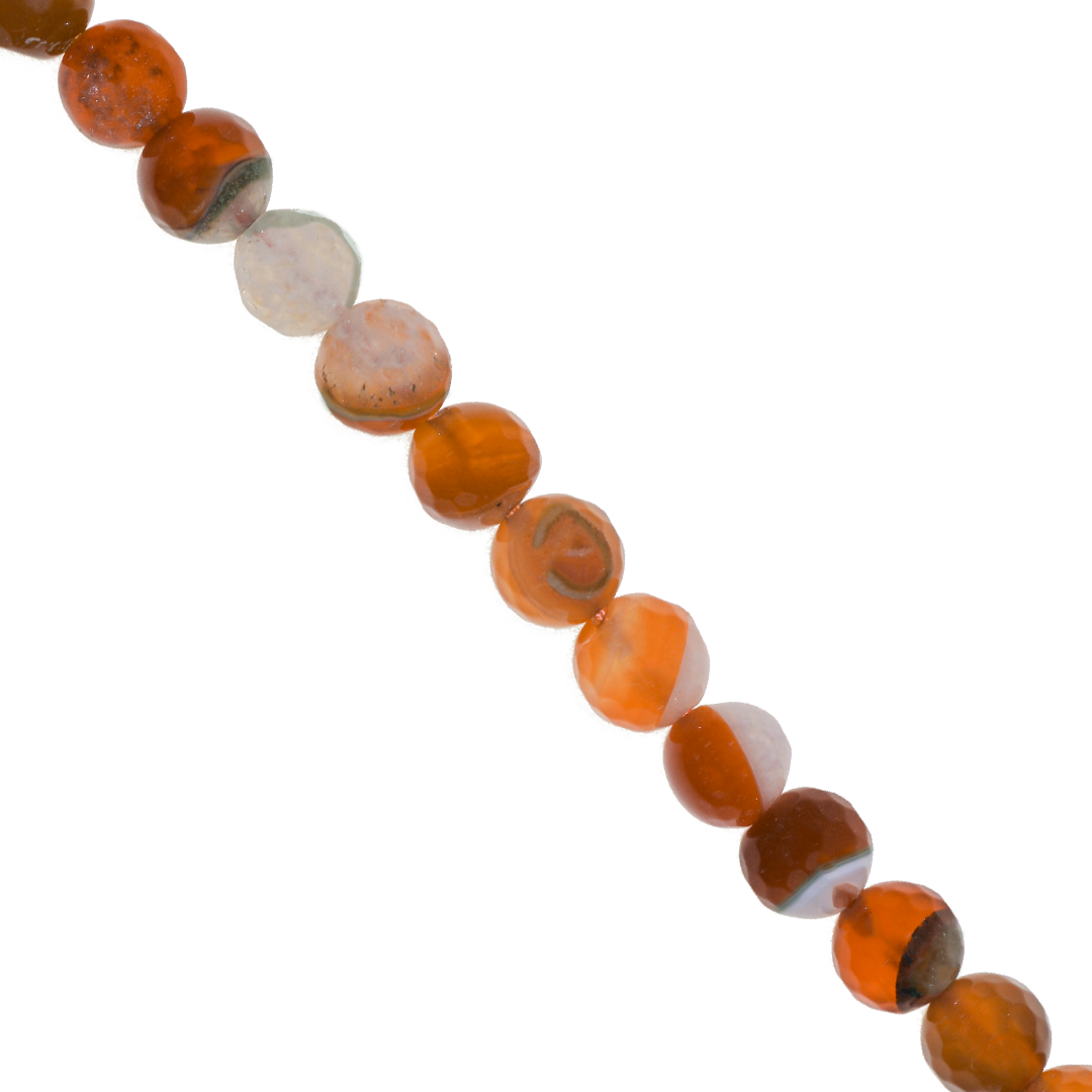 Agate Faceted, Fire Agate, Semi-Precious Stone, 8mm, Approx 46 pcs per strand, Available in Multiple Colours