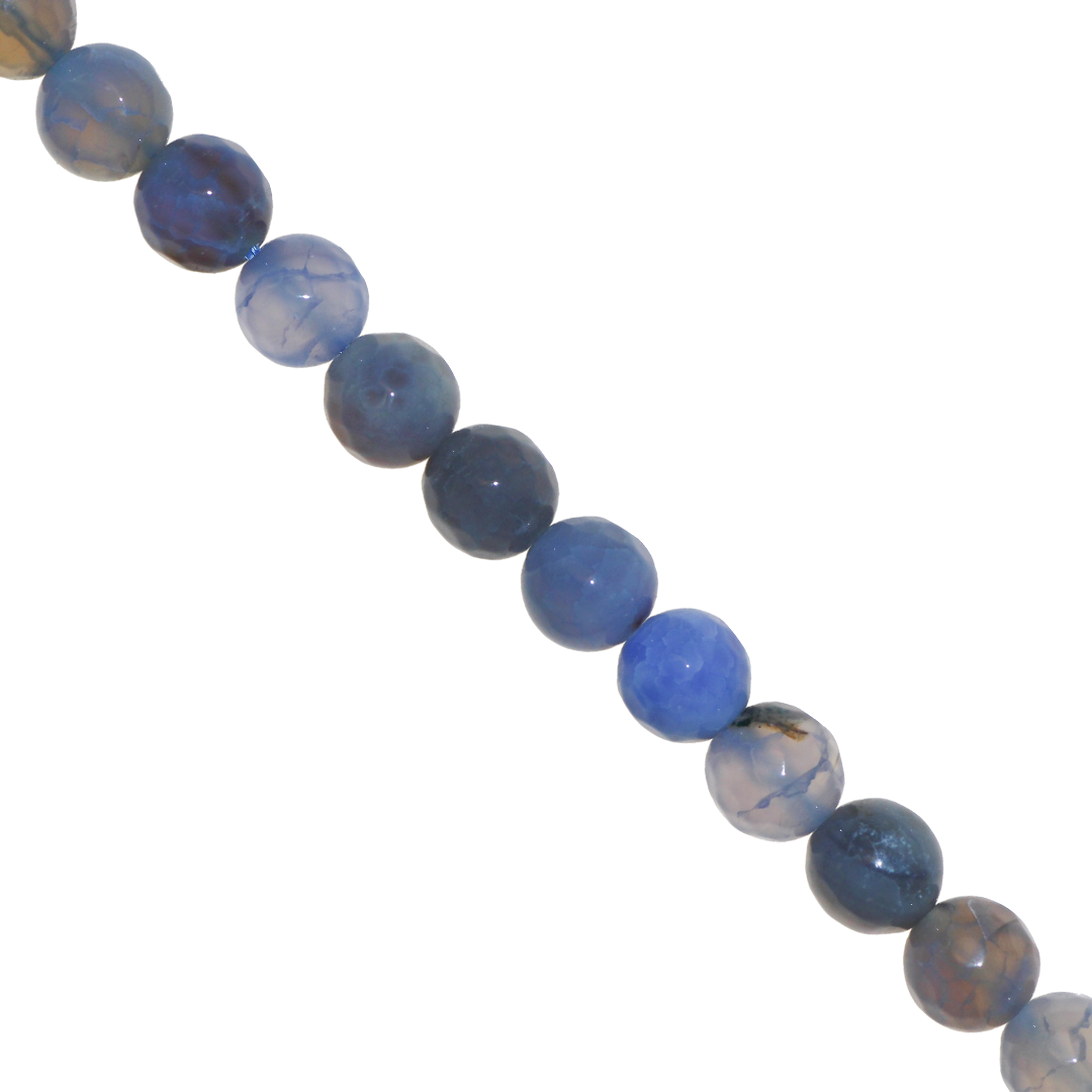 Agate Faceted, Fire Agate, Semi-Precious Stone, 8mm, Approx 46 pcs per strand, Available in Multiple Colours