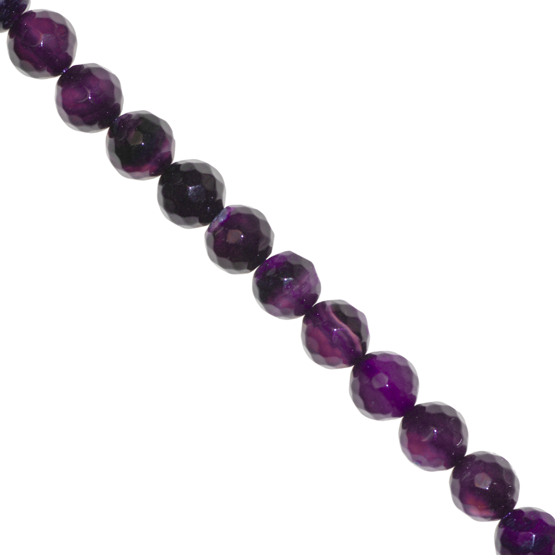 Agate Faceted, Fire Agate, Semi-Precious Stone, 8mm, Approx 46 pcs per strand, Available in Multiple Colours