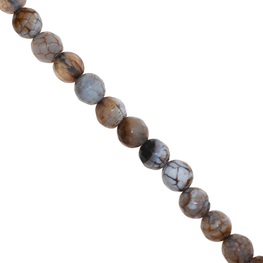 Agate Faceted, Fire Agate, Semi-Precious Stone, 8mm, Approx 46 pcs per strand, Available in Multiple Colours