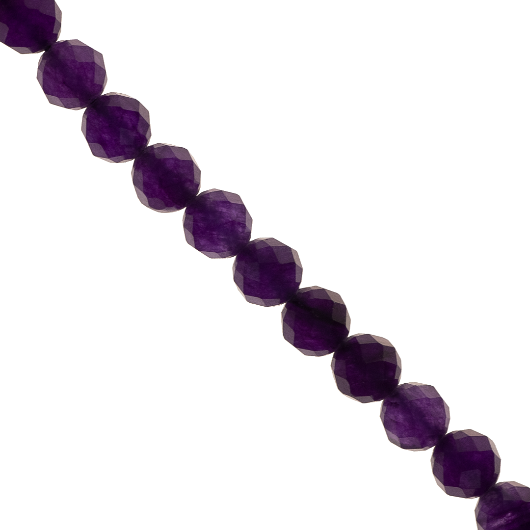 Faceted Amethyst, Semi-Precious Stone, 8mm, Approx 49+pcs per strand