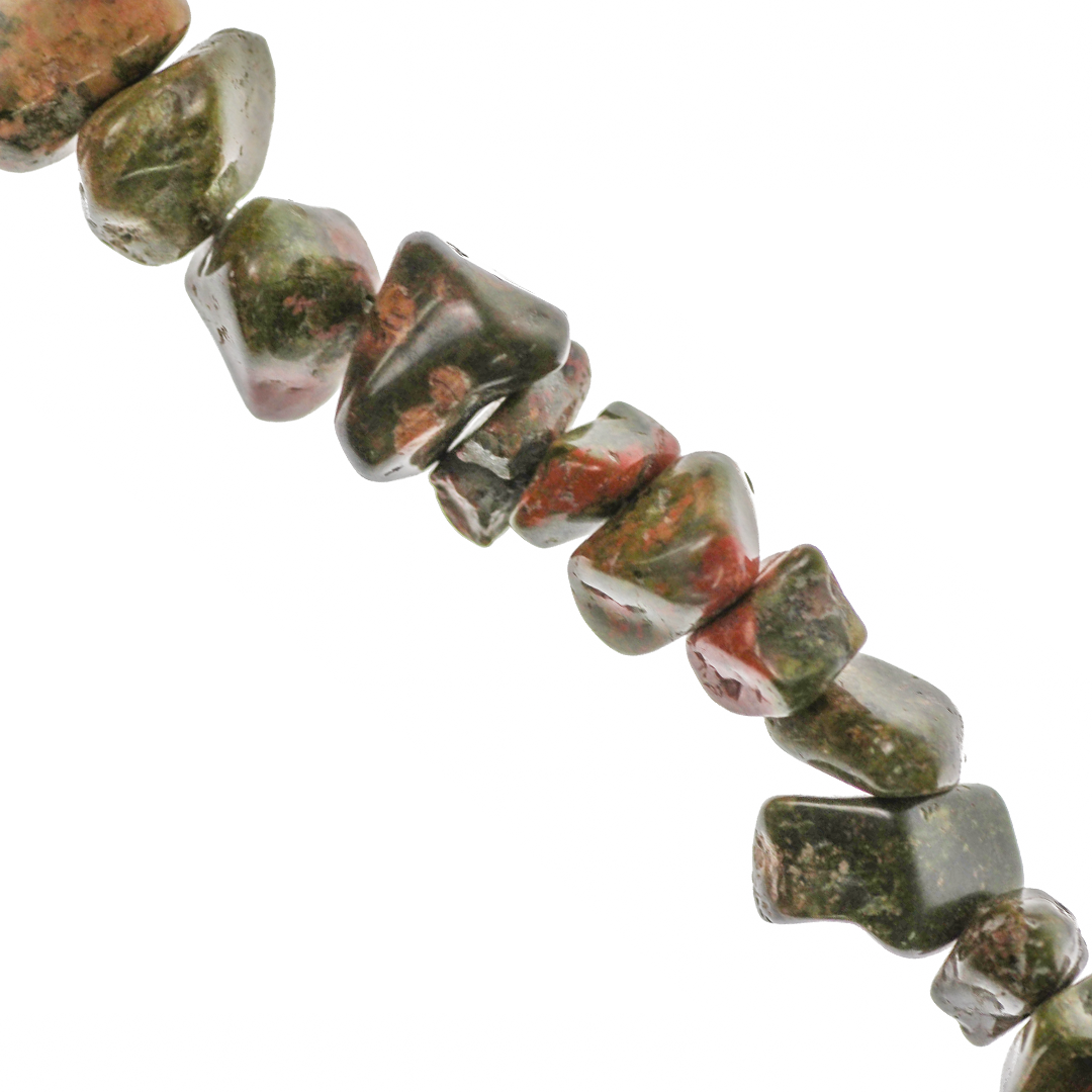 Large Chipped Unakite, Semi-Precious Stone, Approx. 120 pcs per strand