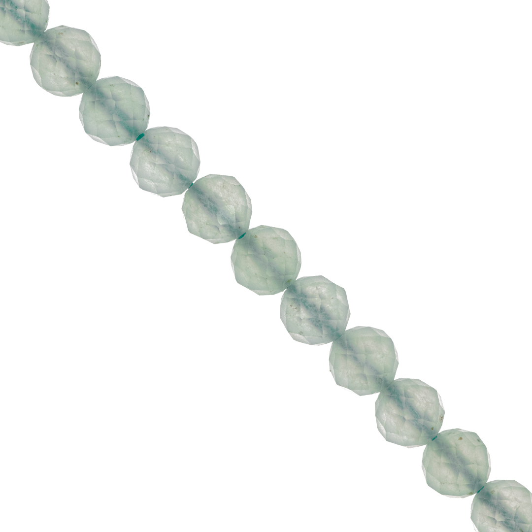 Faceted Jade, Semi-Precious Stone, 8mm, Approx 49+pcs per strand