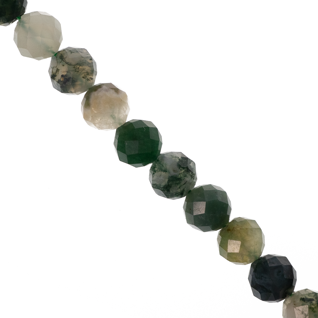 Faceted Indian Agate, Semi-Precious Stone, 8mm, Approx 48+pcs per strand