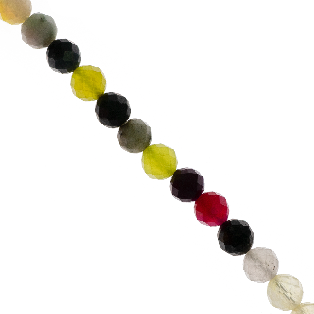 Faceted Mix Jade, Semi-Precious Stone, 8mm, Approx 51+pcs per strand