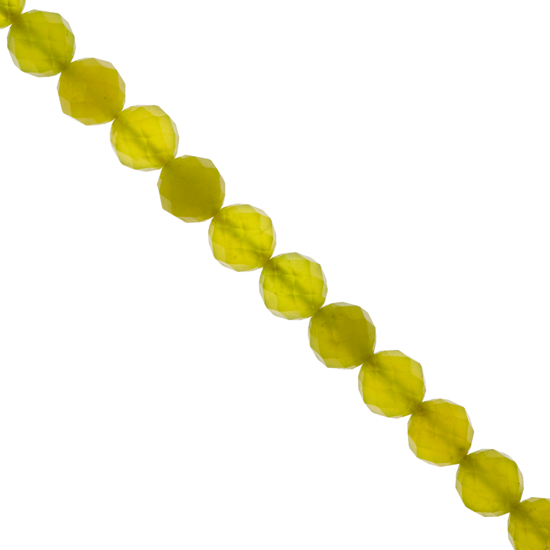 Faceted Chartreuse Jade, Semi-Precious Stone, 8mm, Approx 48+pcs per strand