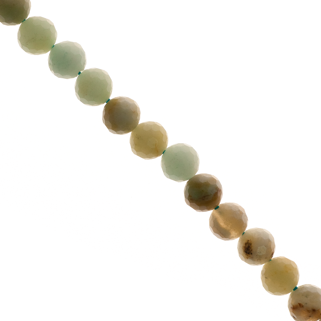 Faceted Amazonite, Semi-Precious Stone, 8mm, Approx 49+pcs per strand