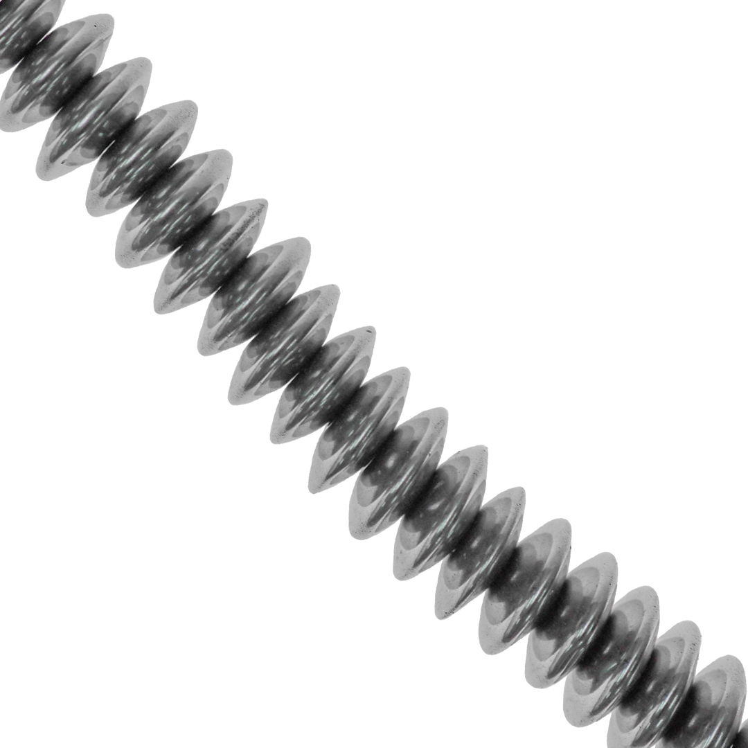 Hematite, Rondelle, Silver, Plated, Available in Multiple Sizes