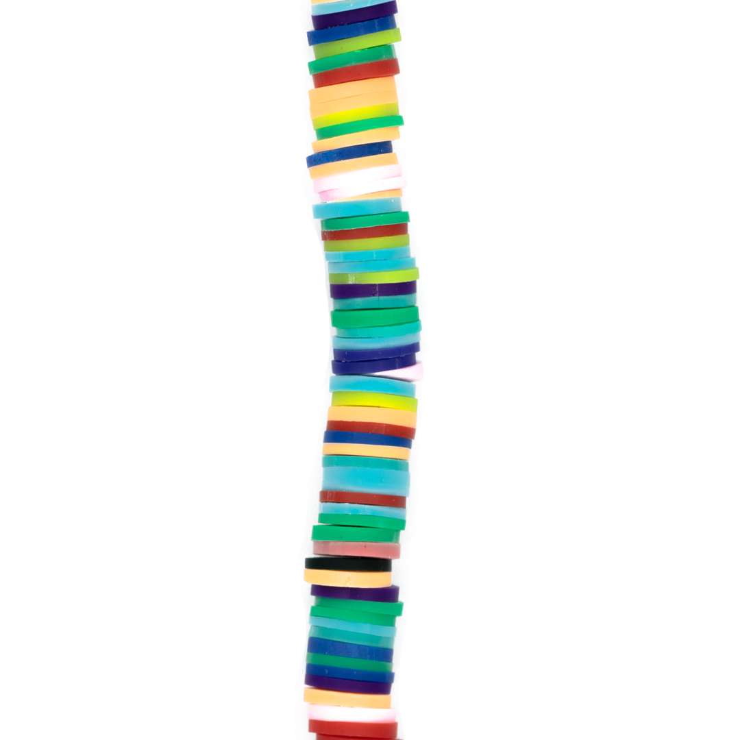 Heishi Beads, Flat Disk Polymer Clay Beads, 8mm, Available in Multiple Colours