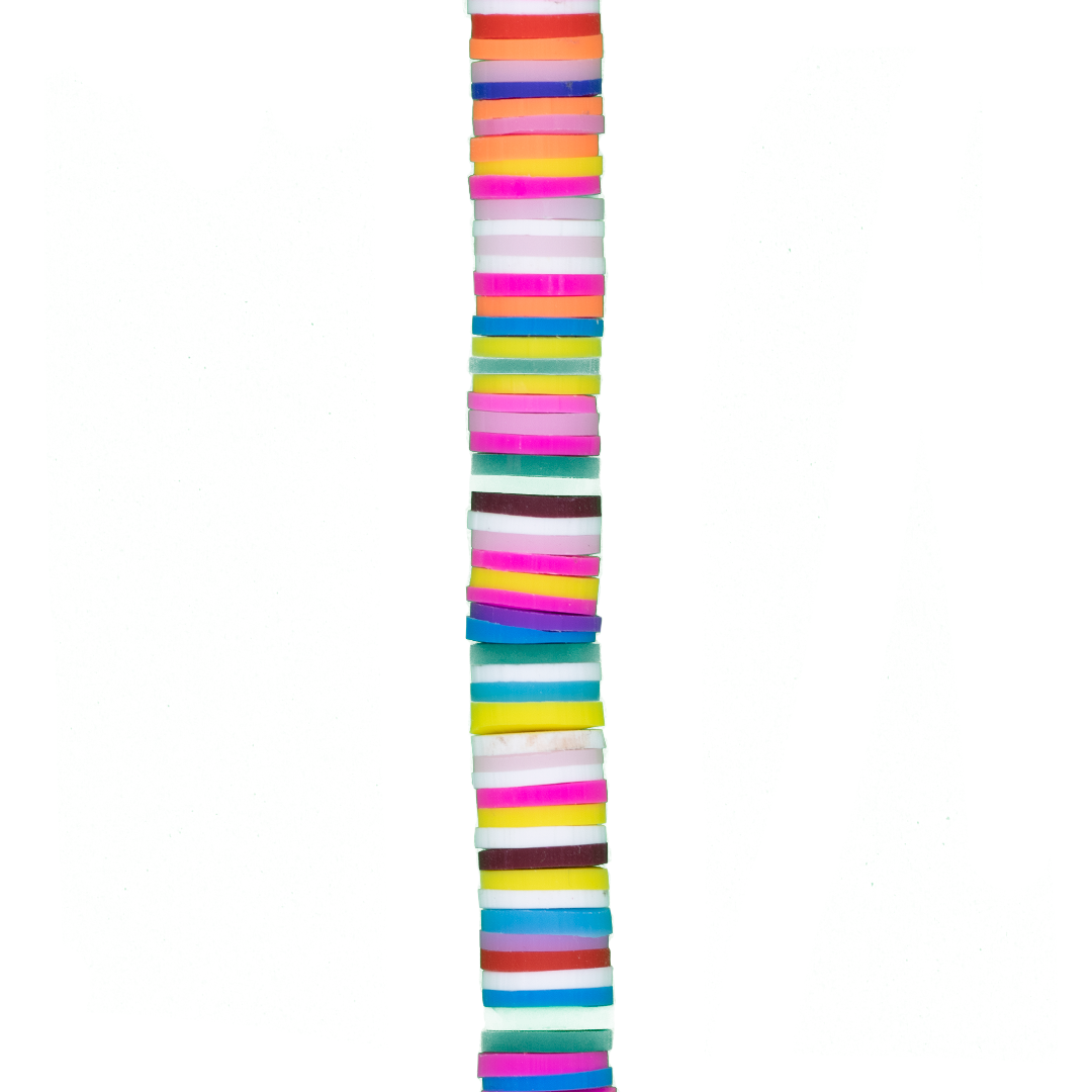 Heishi Beads, Flat Disk Polymer Clay Beads, 8mm, Available in Multiple Colours