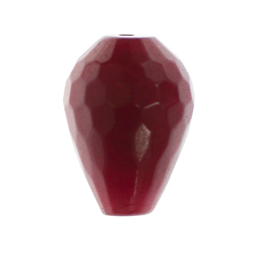 Jade, Dyed, Faceted, Teardrop, Semi-Precious Stone, 18mm x 13mm, Sold Per pkg of 2, Available in Multiple Colours