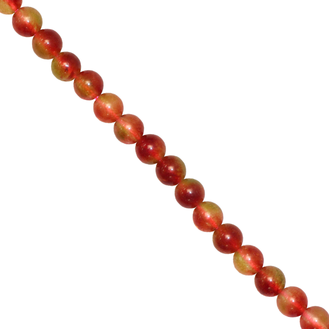 Red & Yellow Jade, Dyed, Semi-Precious Stone, Available in Multiple Sizes