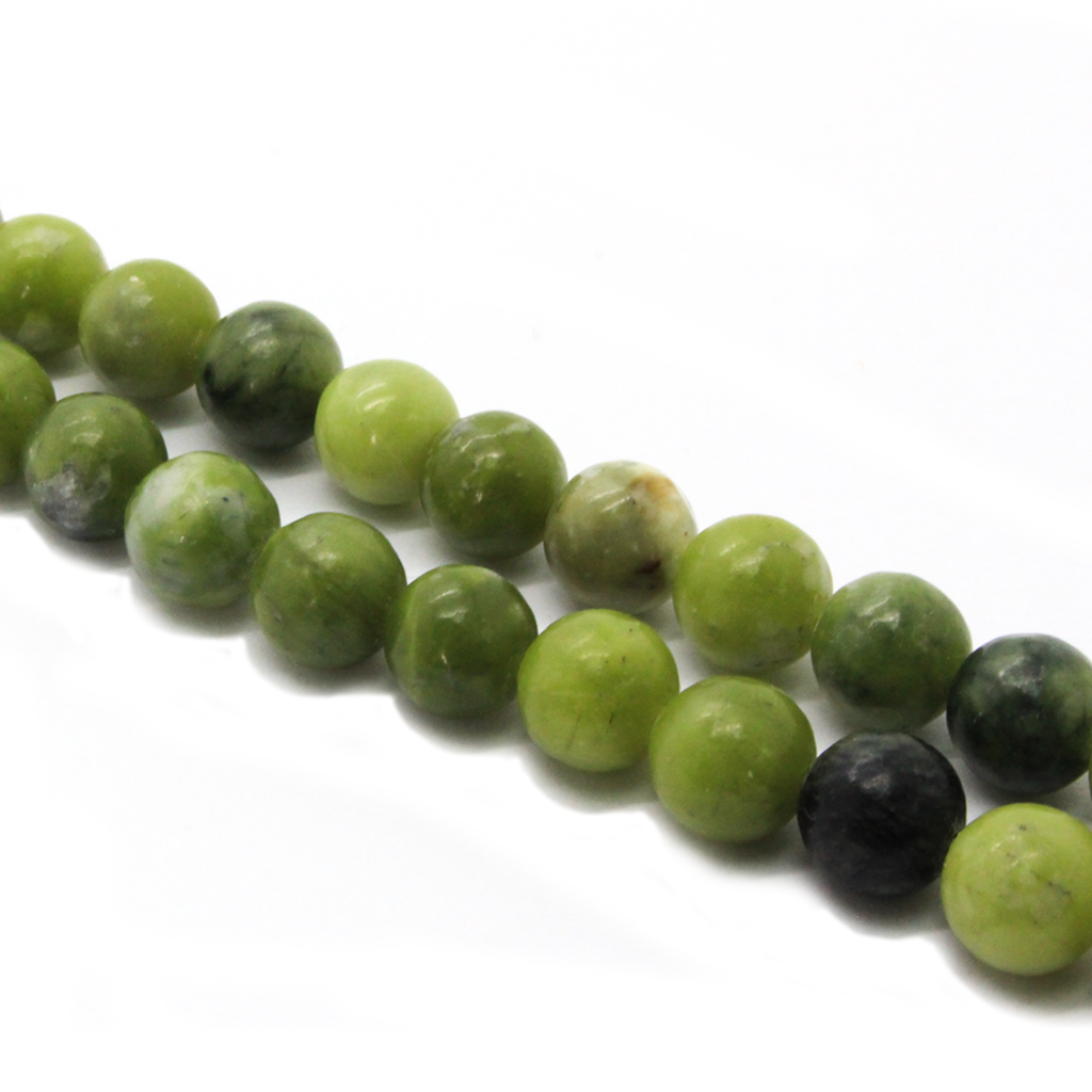 Natural Nephrite Jade, Semi-Precious Stone, 8mm, 46 pcs per strand