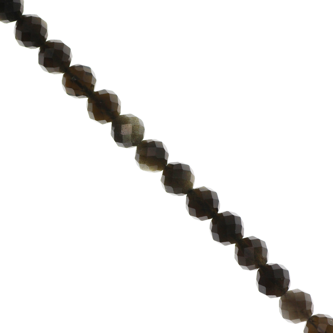 Faceted Golden Obsidian, Semi-Precious Stone, Available in Multiple Sizes