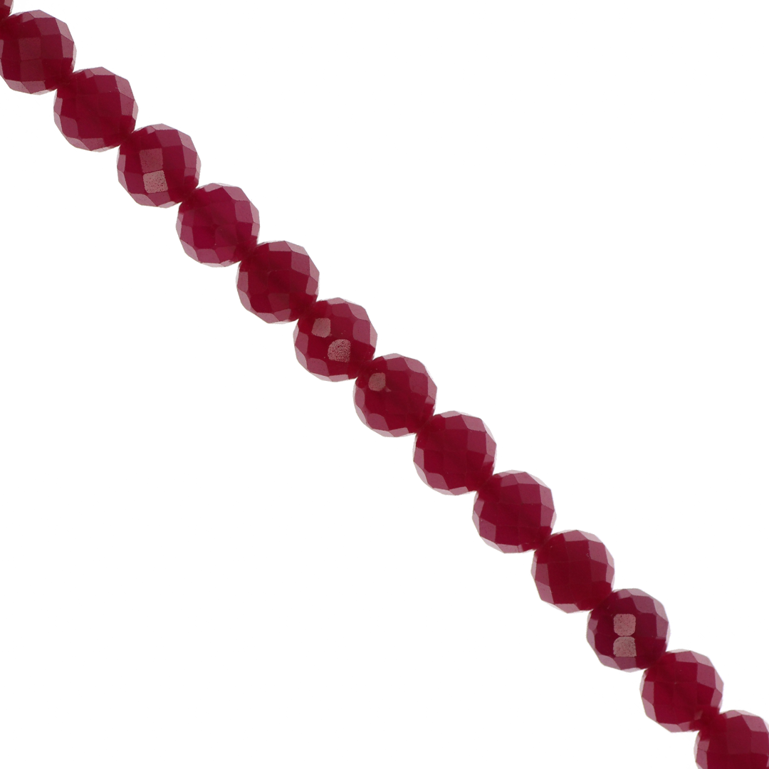 Faceted Ruby (Lab Created), Semi-Precious Stone, 6mm, Approx 62 pcs per strand