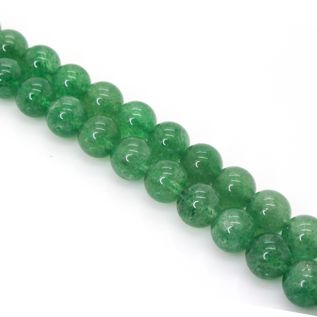 Green Ruby Quartz, Semi-Precious Stone, 8mm, 48 pcs per strand