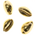 Shell Beads, UV Plated Cowrie Shell, Light Gold, 18.5mm x 12mm, Sold Per pkg of 8