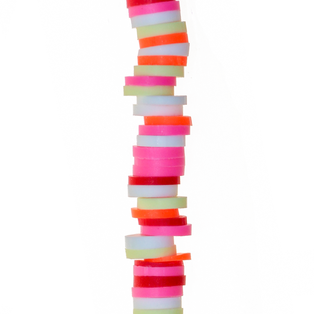 Heishi Beads, Flat Disk Polymer Clay Beads, 6mm, Available in Multiple Colours