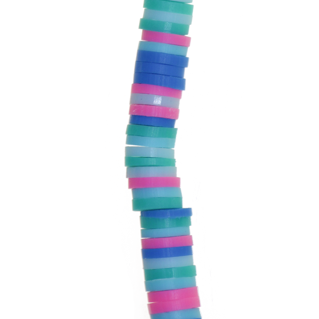 Heishi Beads, Flat Disk Polymer Clay Beads, 6mm, Available in Multiple Colours