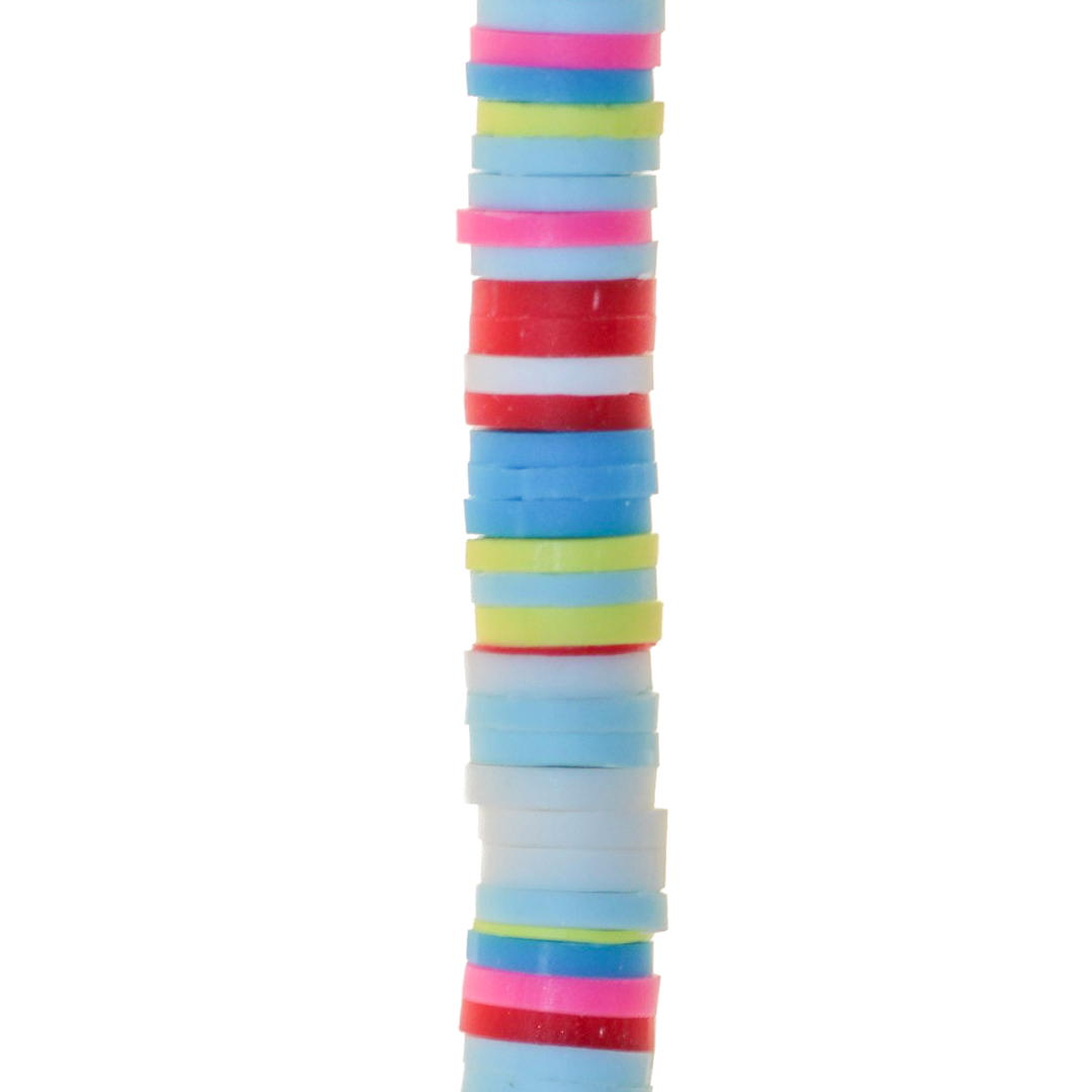 Heishi Beads, Flat Disk Polymer Clay Beads, 6mm, Available in Multiple Colours