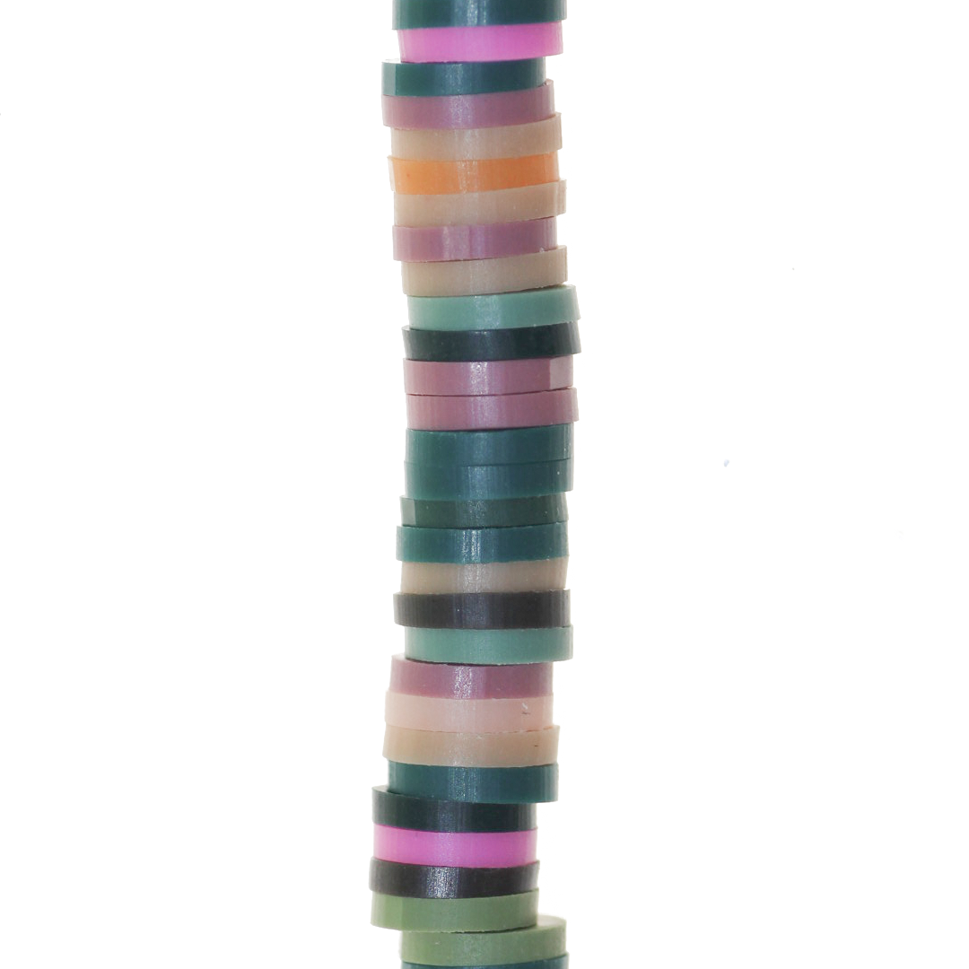 Heishi Beads, Flat Disk Polymer Clay Beads, 6mm, Available in Multiple Colours