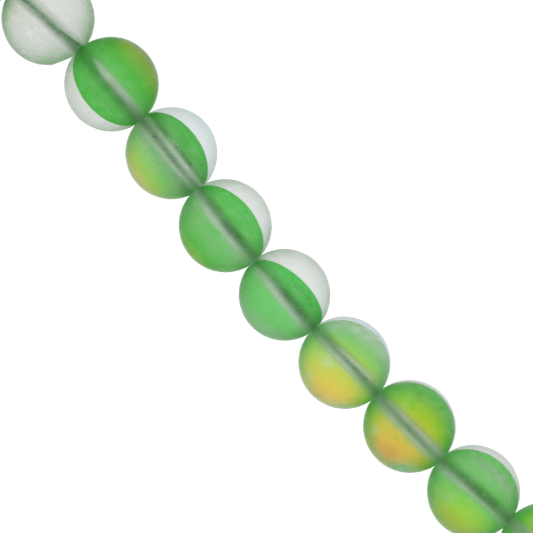 Synthetic Matte Mystic Aura Quartz, 10mm, 38 pcs per strand, Available in 9 Colours