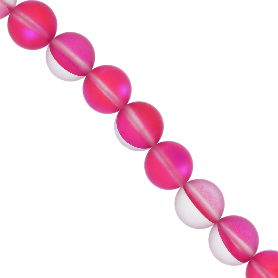 Synthetic Matte Mystic Aura Quartz, 10mm, 38 pcs per strand, Available in 9 Colours