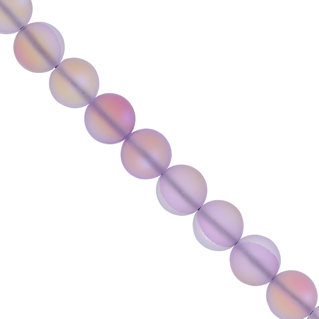 Synthetic Matte Mystic Aura Quartz, 8mm, 46 pcs per strand, Available in 9 Colours