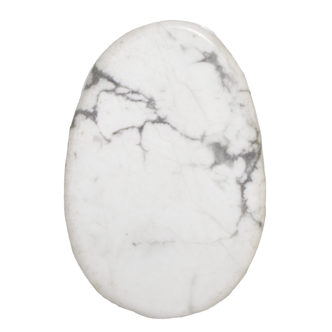 Turquoise White Stone, Semi-Precious Stone, 40mm x 27mm, Sold Per pkg of 1