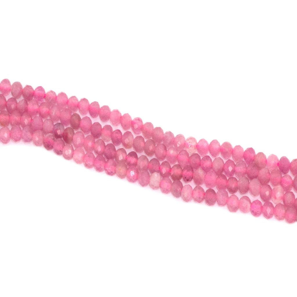 Faceted Pink Tourmaline, Semi-Precious Stone, 2.5mm, 160 pcs per strand